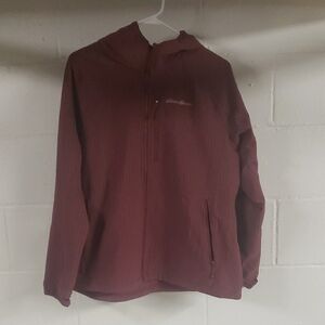 Eddie Bauer Red Windbreaker Jacket Casual Sporty Outerwear